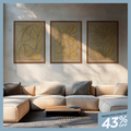 Kit 3 Quadros Origem, Apogeu e Vestígio 80x60cm - Nobre Madeira