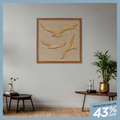 Quadro Pássaros em Alto Relevo 60x60cm - Nobre Madeira
