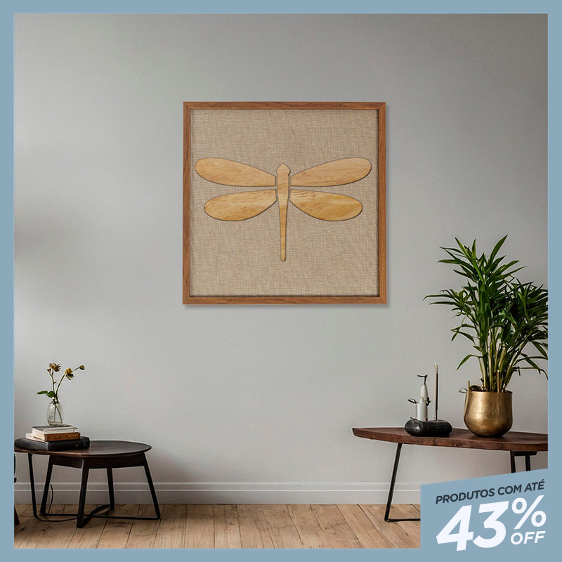 Quadro Libélula em Alto Relevo - Nobre Madeira